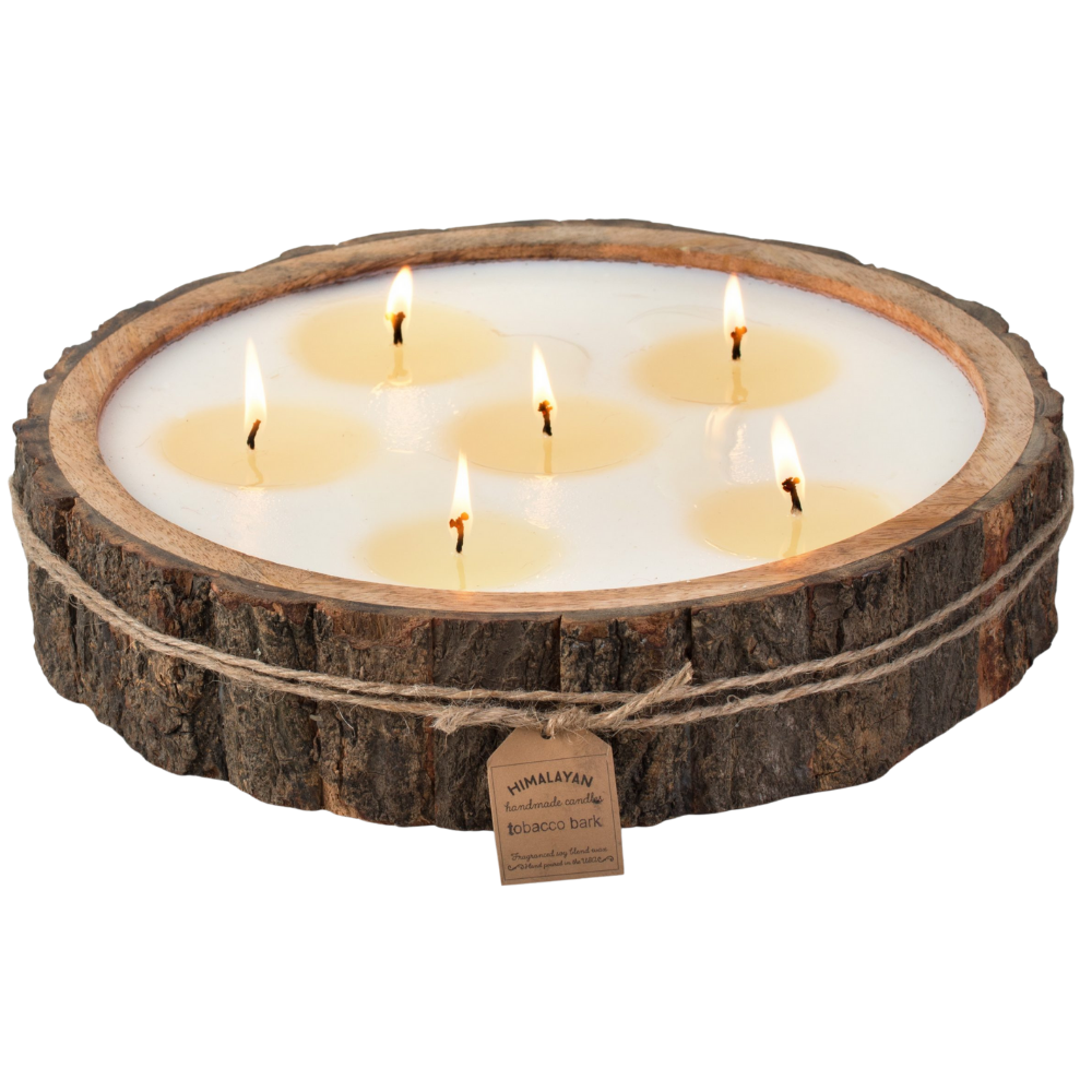 HIMALAYAN TRADING POST Tree Bark Large Wild Green Fig Candle