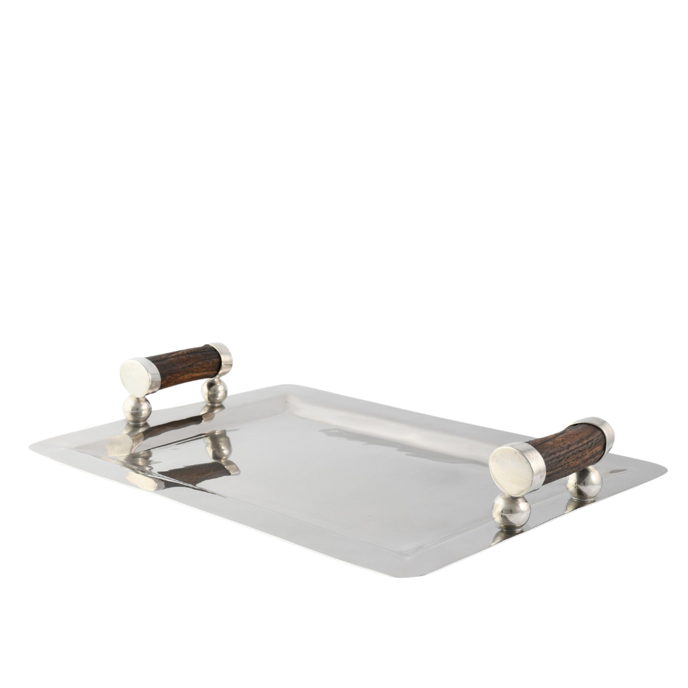 VAGABOND HOUSE Stainless Serving Tray With Composite Antler Handles