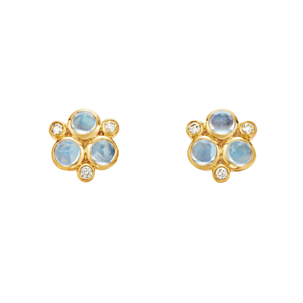 TEMPLE ST CLAIR 18K YELLOW GOLD MOONSTONE EARRINGS