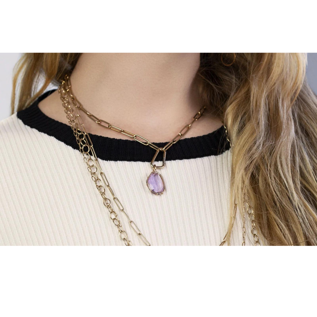 HEATHER B. MOORE 5.2MM YELLOW GOLD LINK CHAIN ONLY 16" HICH-NE-2458,24" HICH-NE-2461,20" HICH-NE-2460,18" HICH-NE-2459,31" HICH-NE-2462