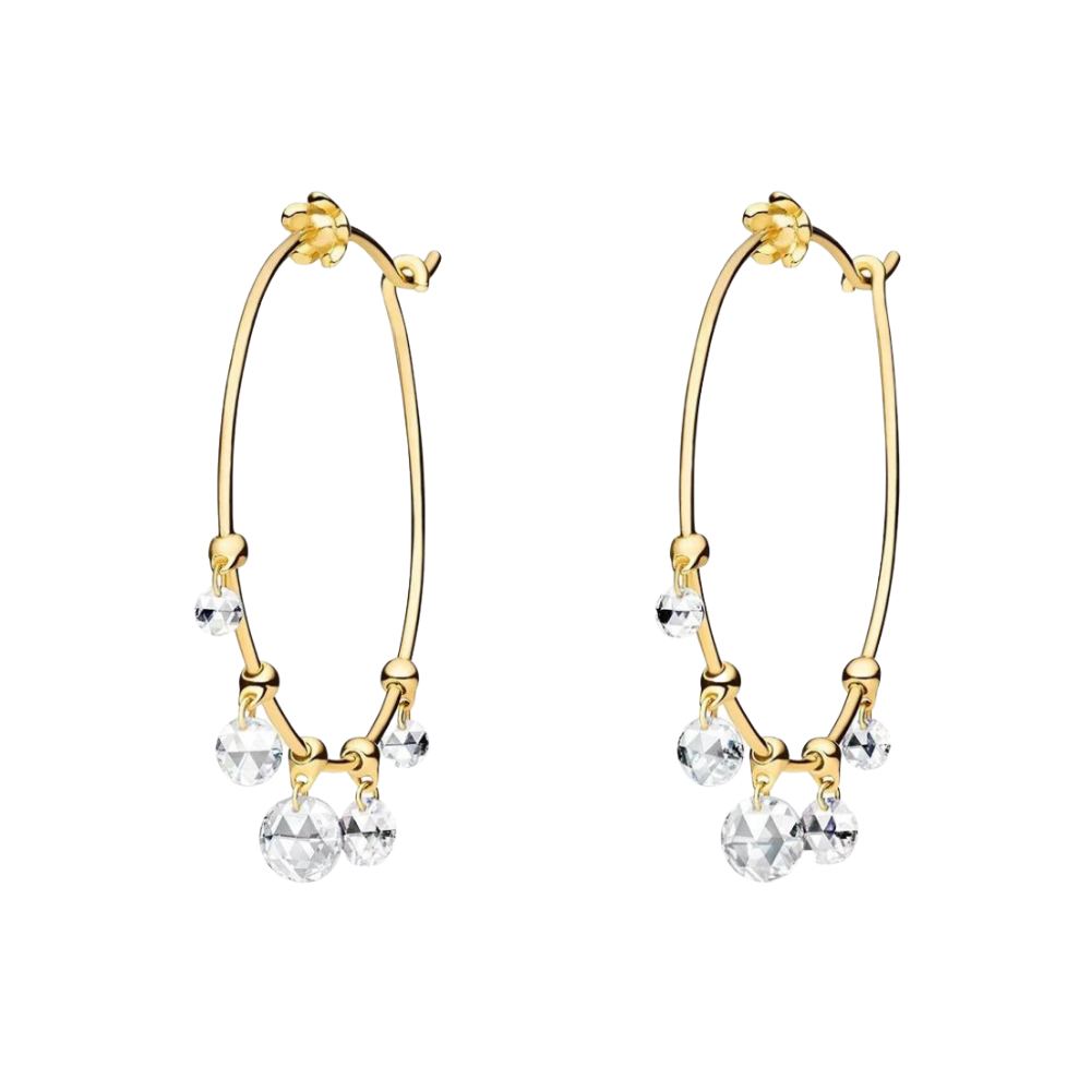 PAUL MORELLI 18K Yellow Gold Wind Chime Diamond Hoop Earrings