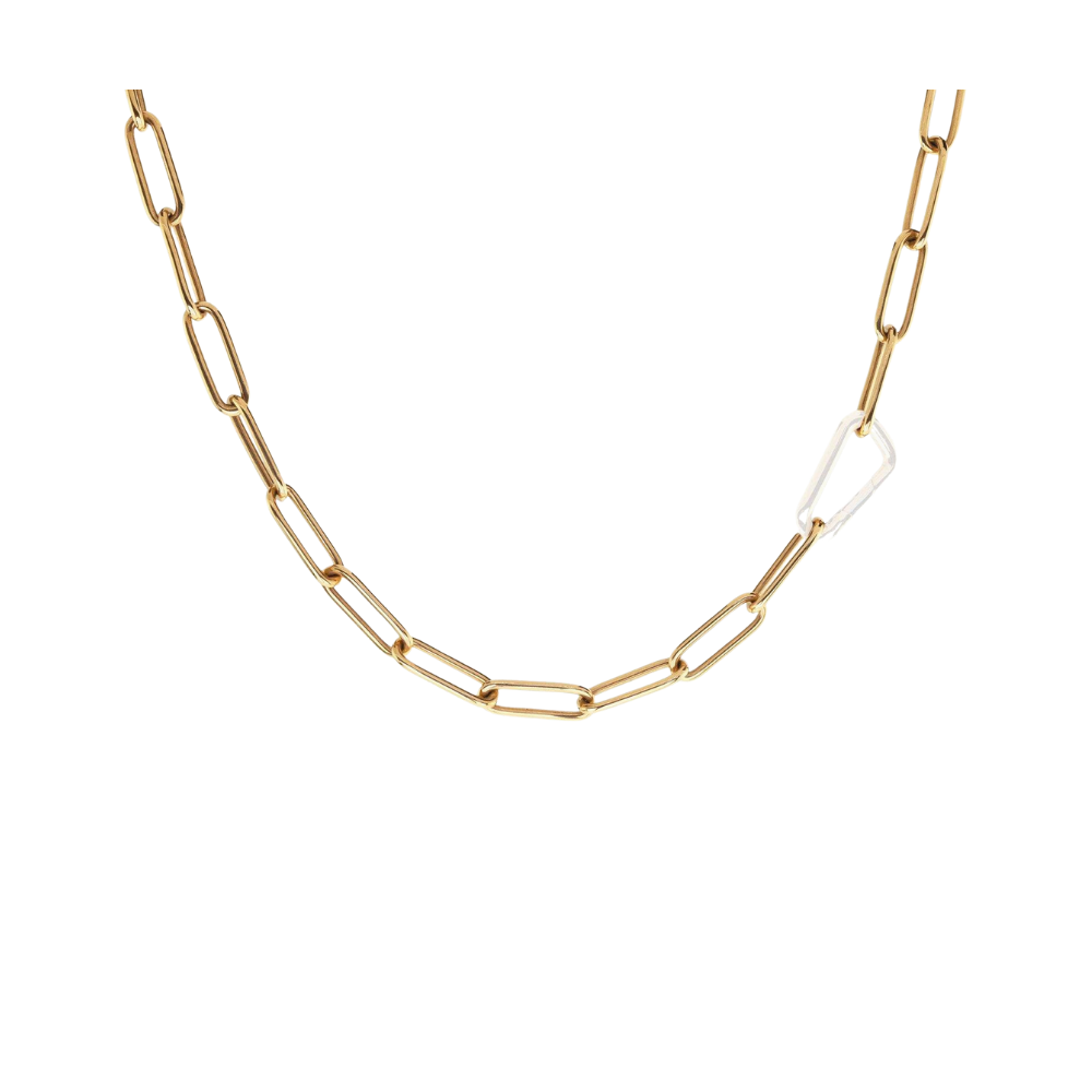 HEATHER B. MOORE 5.2MM YELLOW GOLD LINK CHAIN ONLY 16" HICH-NE-2458
