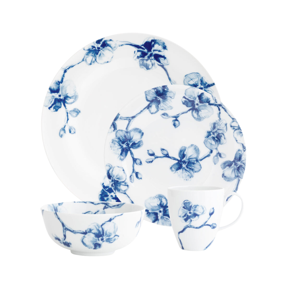MICHAEL ARAM BLUE ORCHID DINNERWARE 4PC SETTING