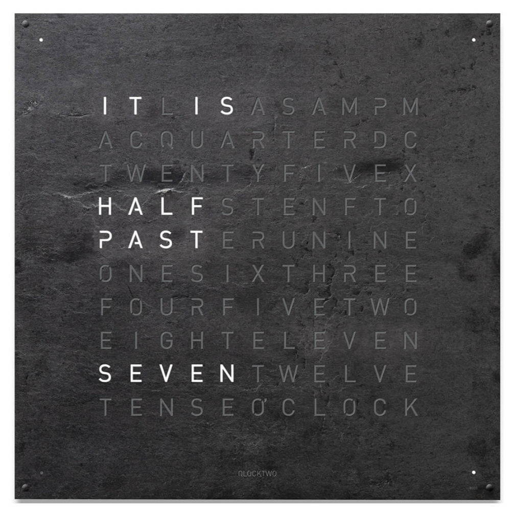 QLOCKTWO Earth 90 Creator's Edition Metamorphite Clock