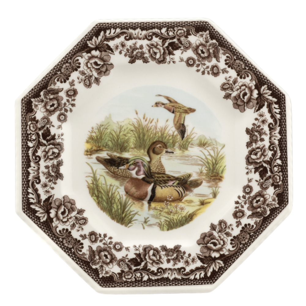 SPODE WOODLAND WOOD DUCK OCTAGONAL PLATE