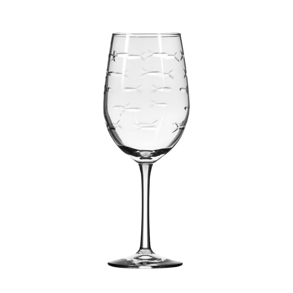 ROLF School of Fish White Wine Glass