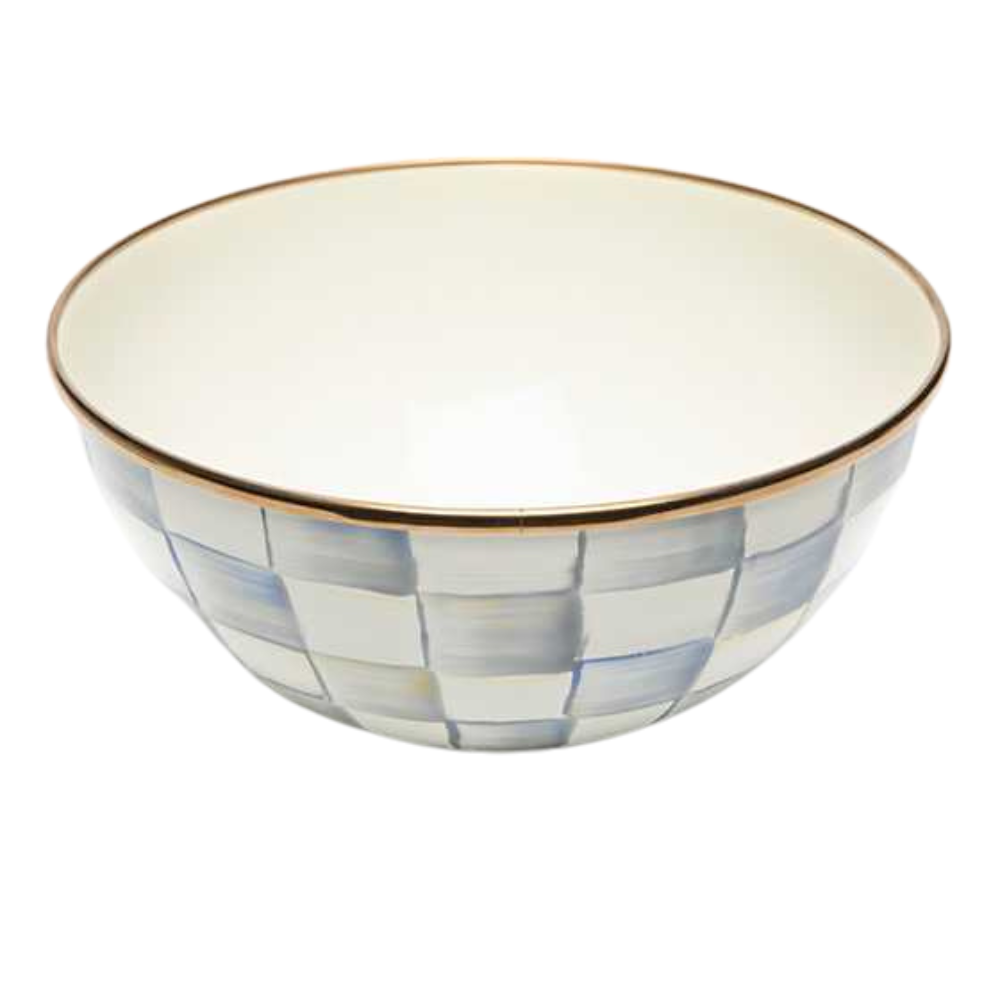 MACKENZIE CHILDS Sterling Check Enamel Everyday Bowl