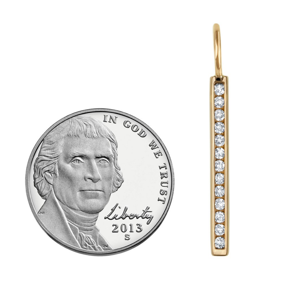 HEATHER B. MOORE Channel Set Medium Bar Necklace