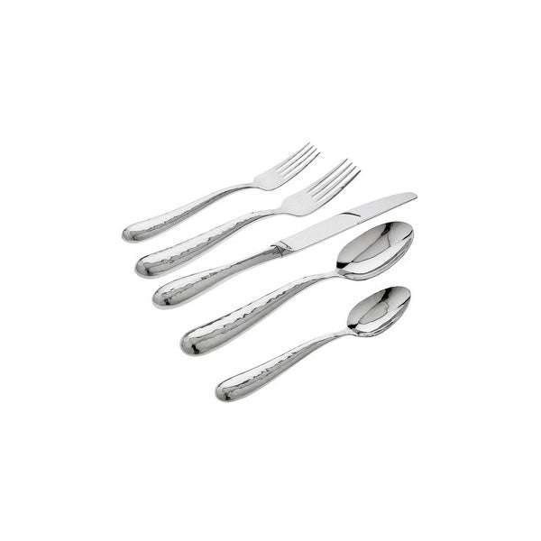 RICCI FLORENCE SATIN 5-PIECE HAMMERED FLATWARE