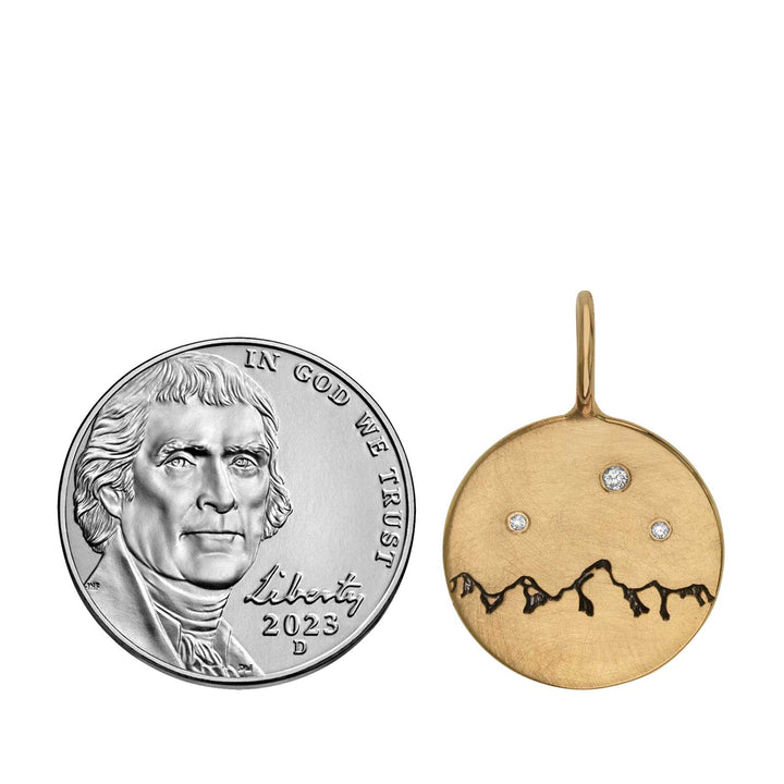 HEATHER B. MOORE Tetons Medium Round Gold With Diamonds