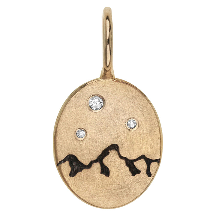HEATHER B. MOORE Tetons Mini Oval Gold With Diamonds