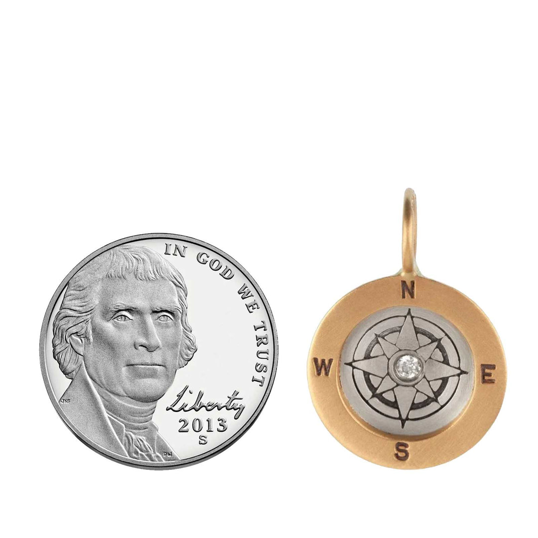 HEATHER B. MOORE FRAMED COMPASS ROSE ROUND CHARM