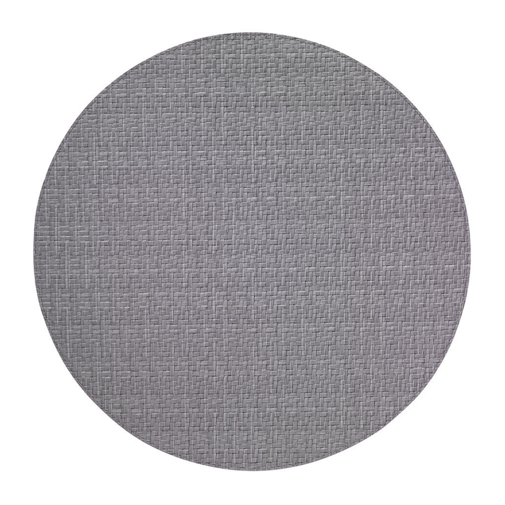 BODRUM Easy Care Round Gray Wicker Mat