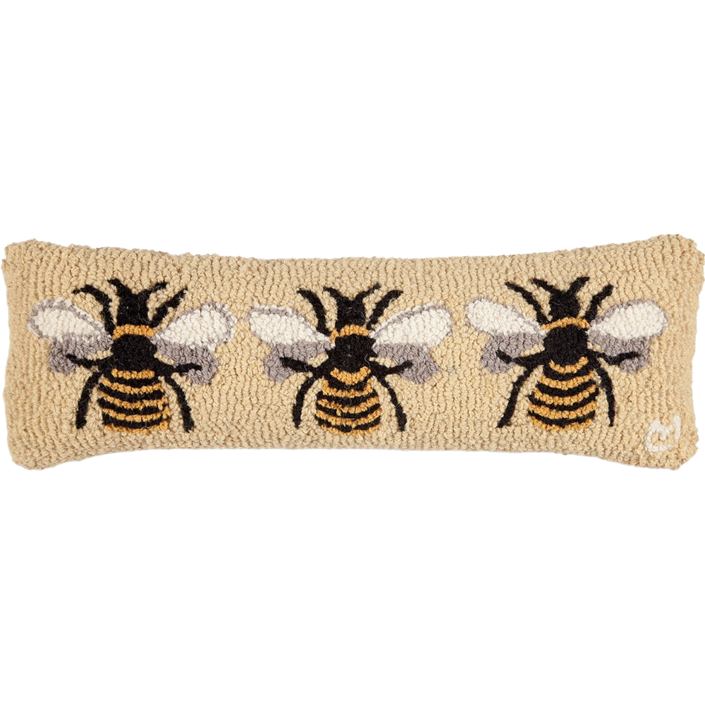 CHANDLER 4 CORNERS Bumblee Bee Hand Hooked Wool Pillow