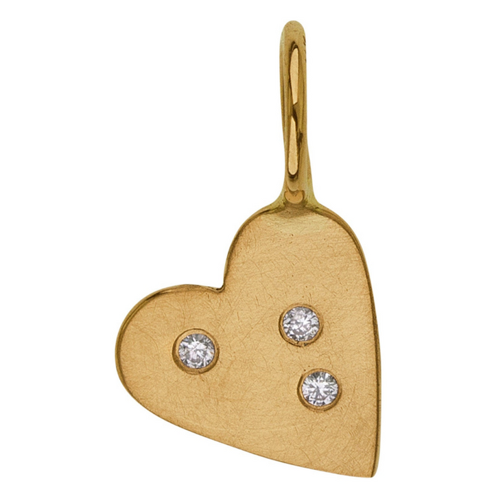 HEATHER B. MOORE Heart Charm In 14K Yellow Gold With Diamonds