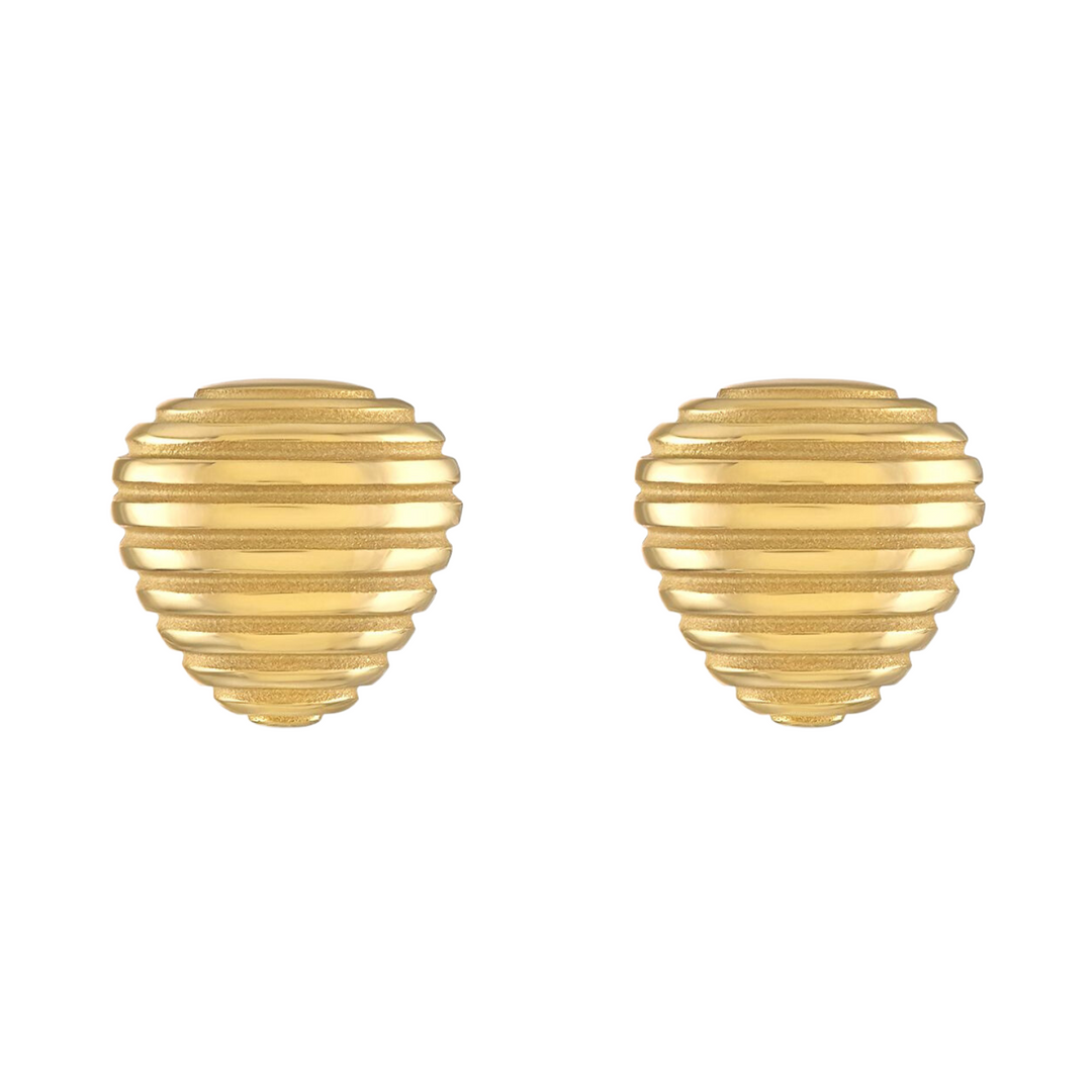PAMELA ZAMORE ISLA TRILLION YELLOW GOLD STUD EARRINGS