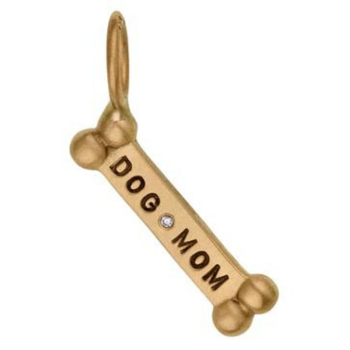 HEATHER B. MOORE Yellow Gold Dog And Mom Dog Bone Charm With Diamond