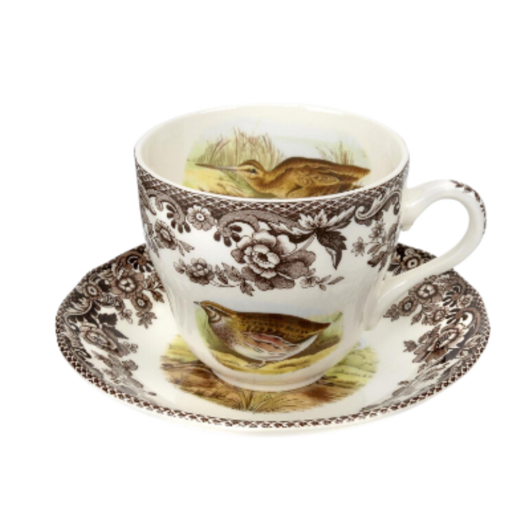 SPODE WOODLAND TEACUP AND SAUCER
