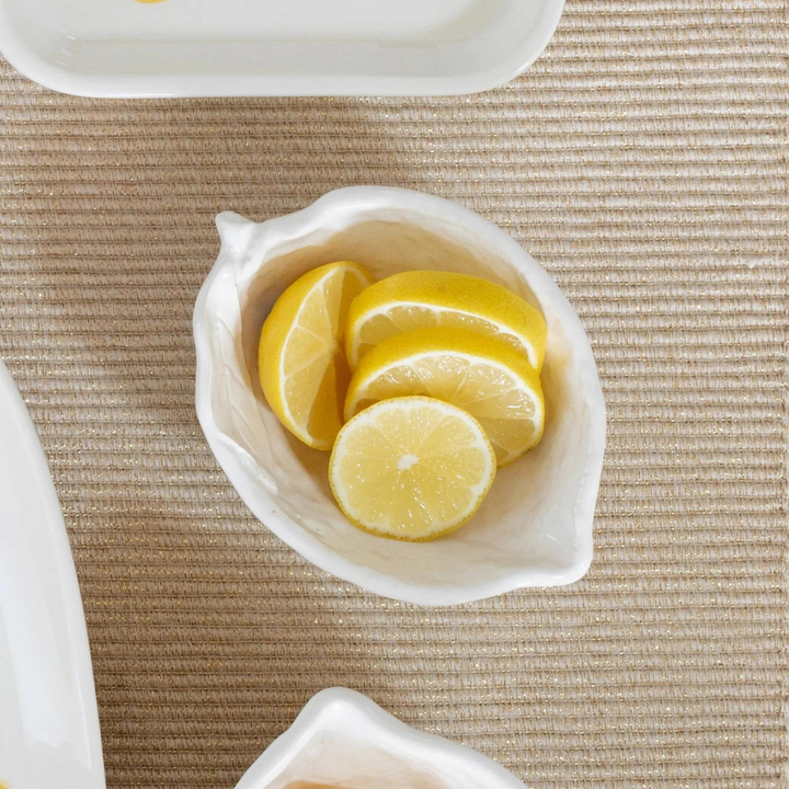 VIETRI Limoni White Figural Lemon Condiment Bowl