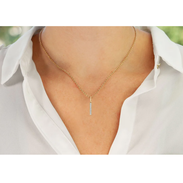 HEATHER B. MOORE GOLD DIAMOND CHANNEL SET BAR