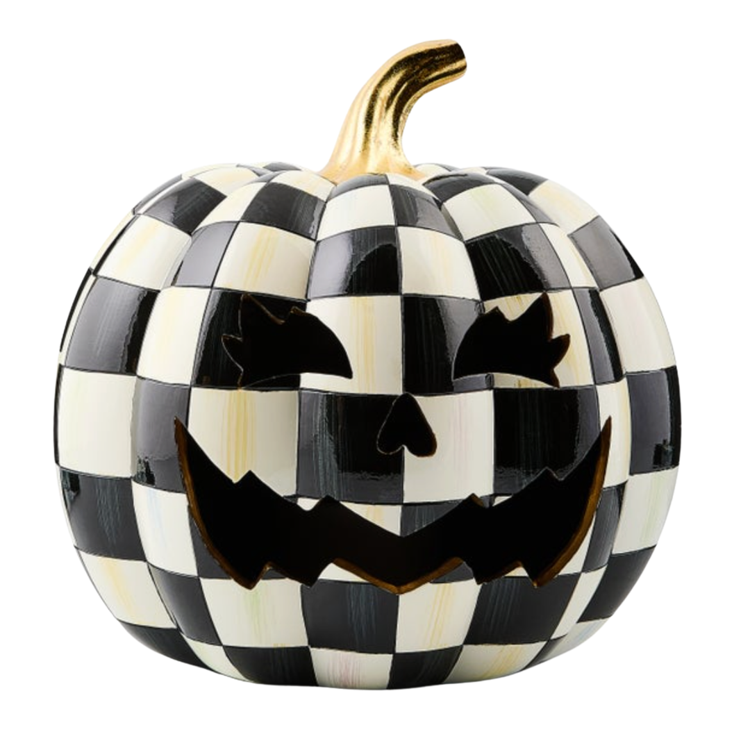 MACKENZIE CHILDS Courtly Check Illuminated Jack O'Lanter