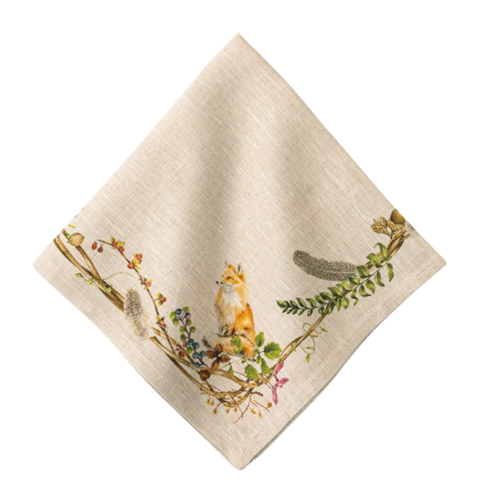 JULISKA Forest Walk Cafe Au Lait Napkin With Animals