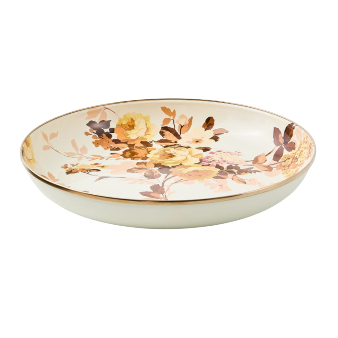 MACKENZIE CHILDS Wild Rose White Abundant Bowl