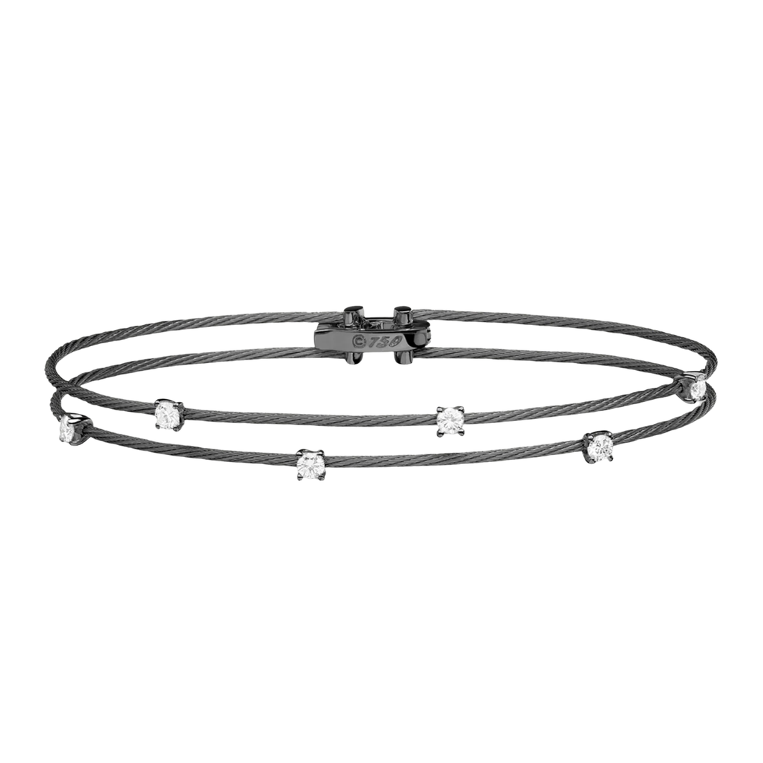 PAUL MORELLI Unity Double Black Gold Bracelet With Diamonds