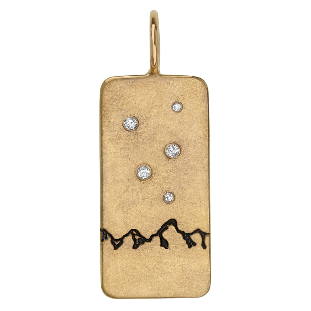HEATHER B. MOORE Tetons Gold ID Tag With Raised Gold Star And Diamonds