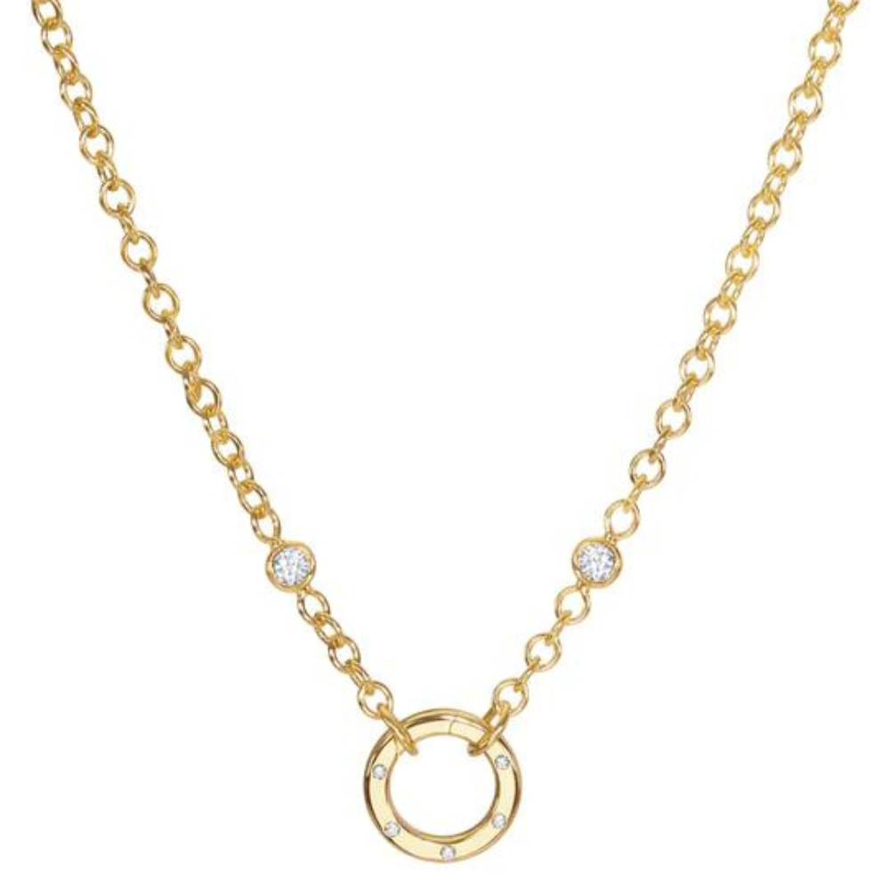 HEATHER B. MOORE BEZEL ROUND CLIP HINGE NECKLACE