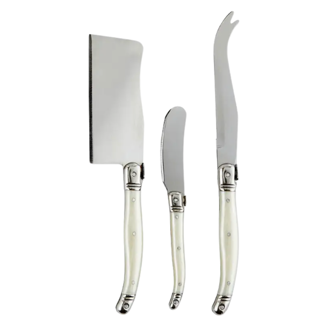 SANTA BARBARA DESIGN STUDIO SANTA BARBARA PEARL CHARCUTERIE BOOK BOX 4/CHEESE KNIVES Default Title