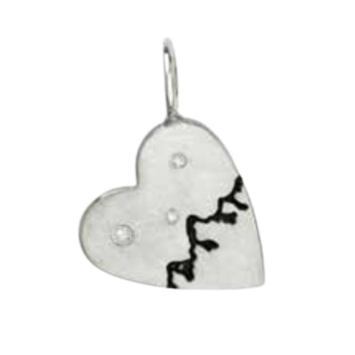 HEATHER B. MOORE Tetons Mini Heart Silver With Diamonds
