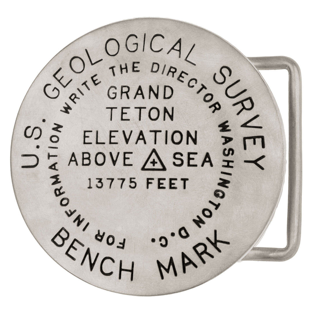 HEATHER B. MOORE Tetons Sterling Silver Bench Mark Belt Buckle