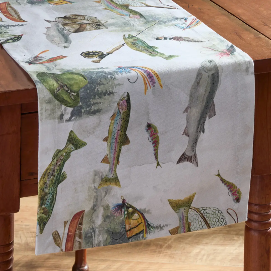 PARK DESIGNS Fly Fishing Table Runner 54" Long Default Title