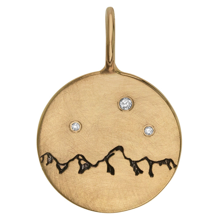 HEATHER B. MOORE Tetons Medium Round Gold With Diamonds