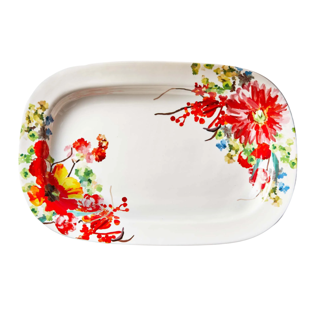 TAG Blooming Flowers Spring Floral Rectangle Platter Default Title