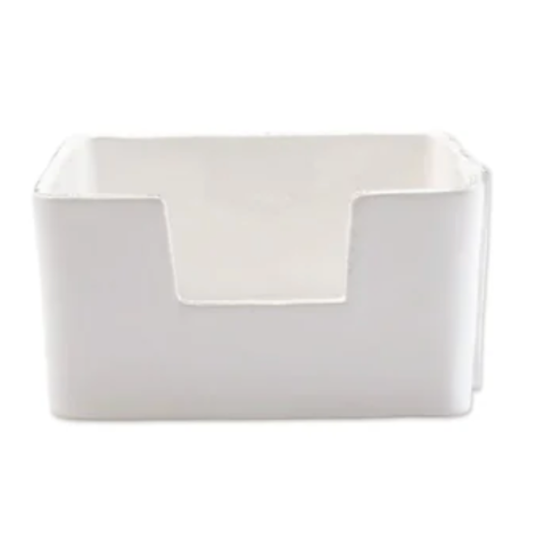 VIETRI Melamine Lastra White Cocktail Napkin Holder