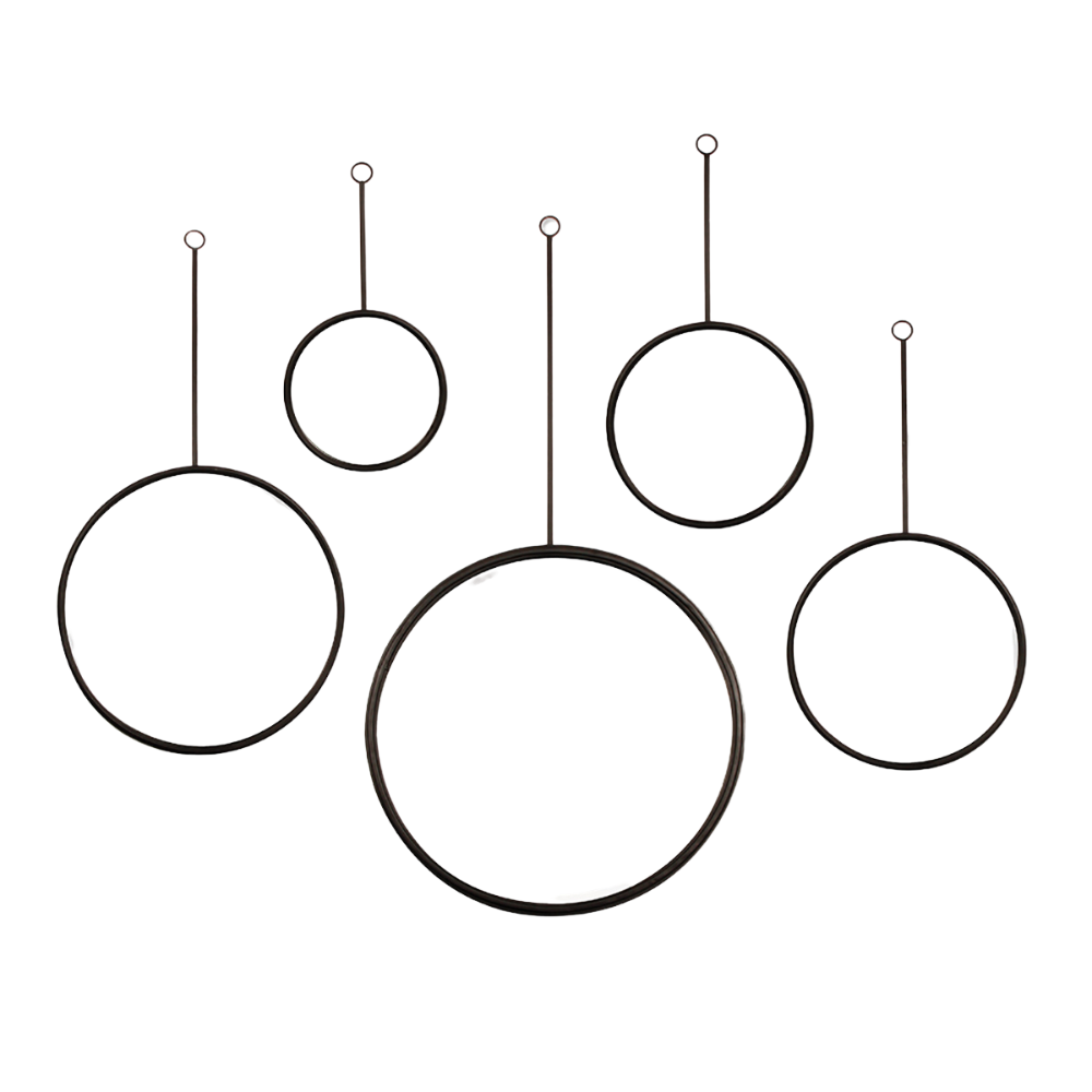 NAPA HOME & GARDEN Set of Five (5) Maison Noir Pendulum Mirrowes