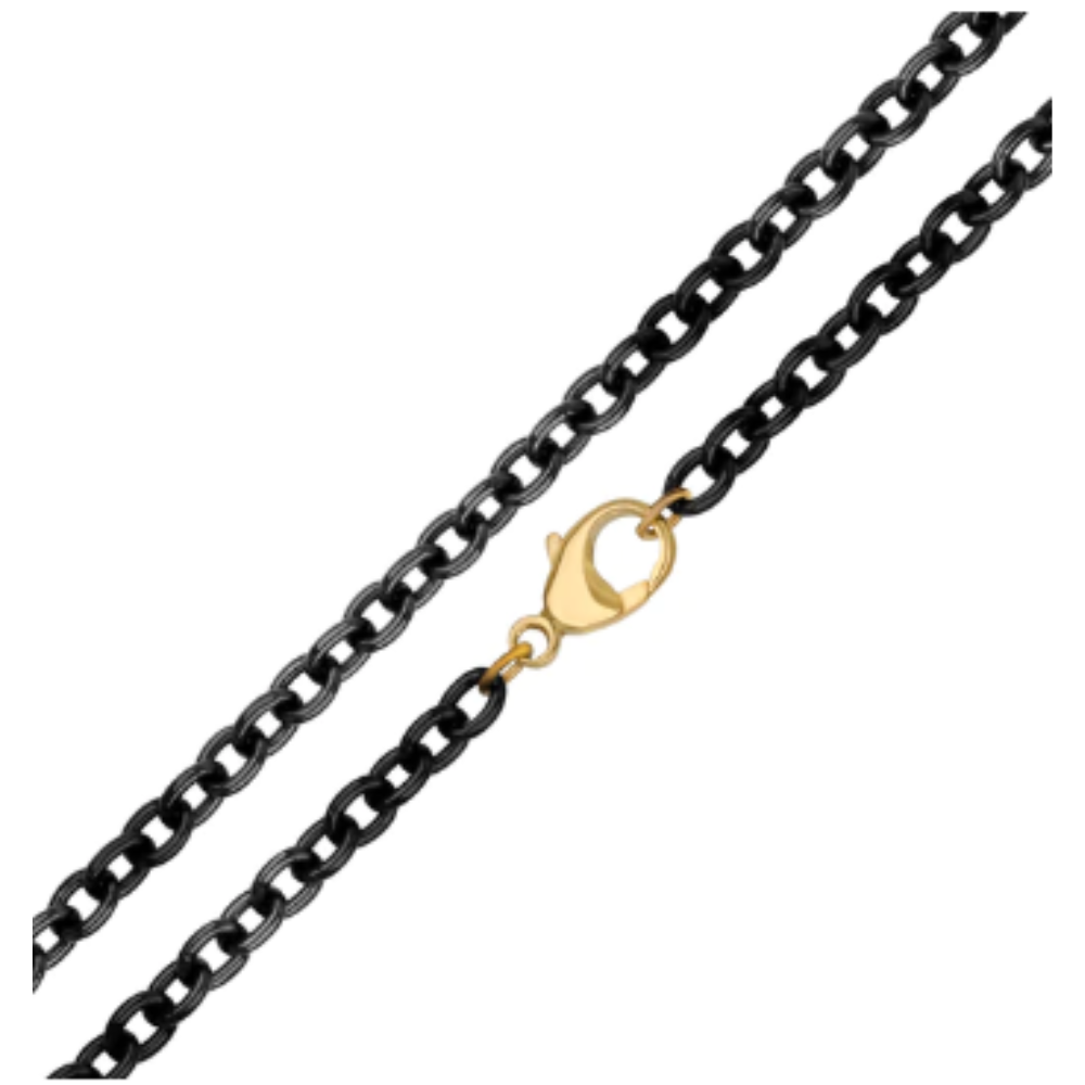 HEATHER B. MOORE 4MM STAINLESS STEEL BLACK CHAIN 16",18",20",24"