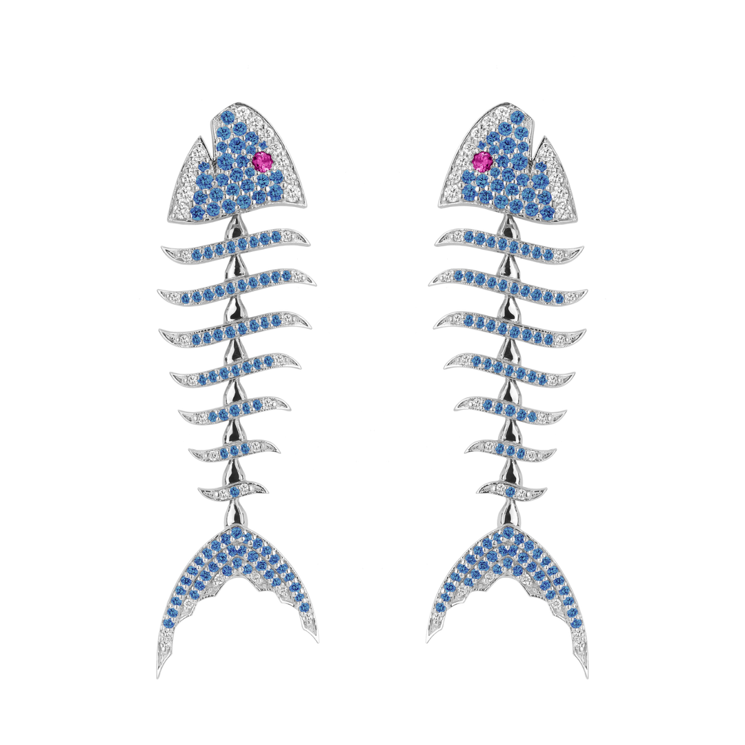 PAUL MORELLI FISH BONE DROP EARRINGS