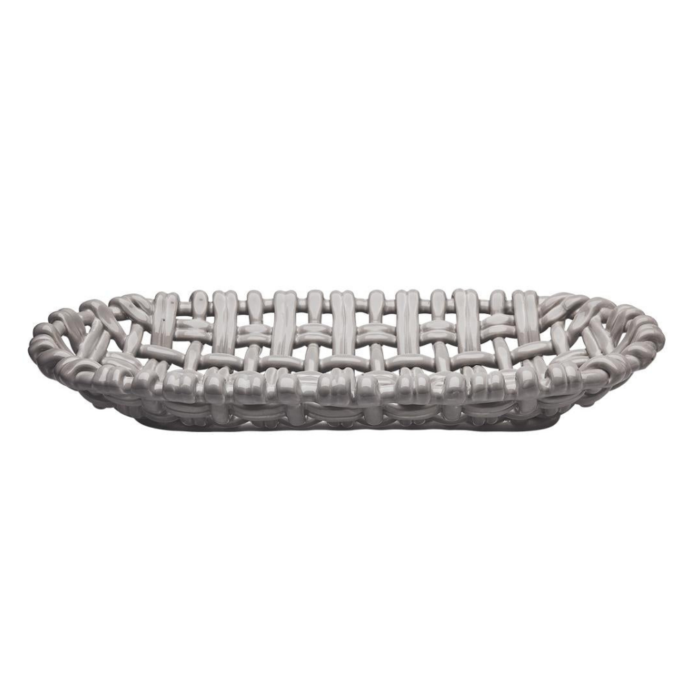 SKYROS CANTARIA GREIGE OVAL WOVEN BASKET