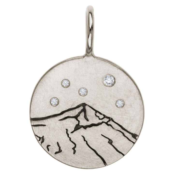HEATHER B. MOORE Lone Peak Round Silver With Diamonds Charm Default Title