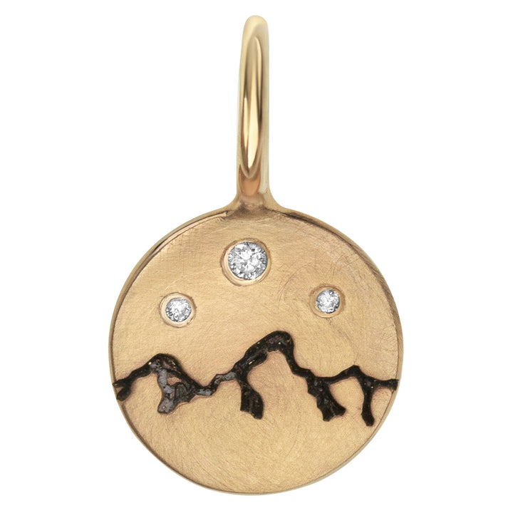 HEATHER B. MOORE Tetons Mini Round Gold With Diamonds