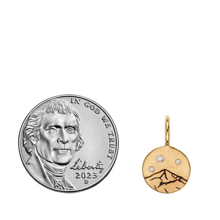 HEATHER B. MOORE Lone Peak Mountail Gold Mini Round With Diamonds
