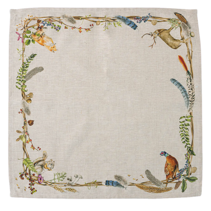 JULISKA Forest Walk Cafe Au Lait Napkin With Animals