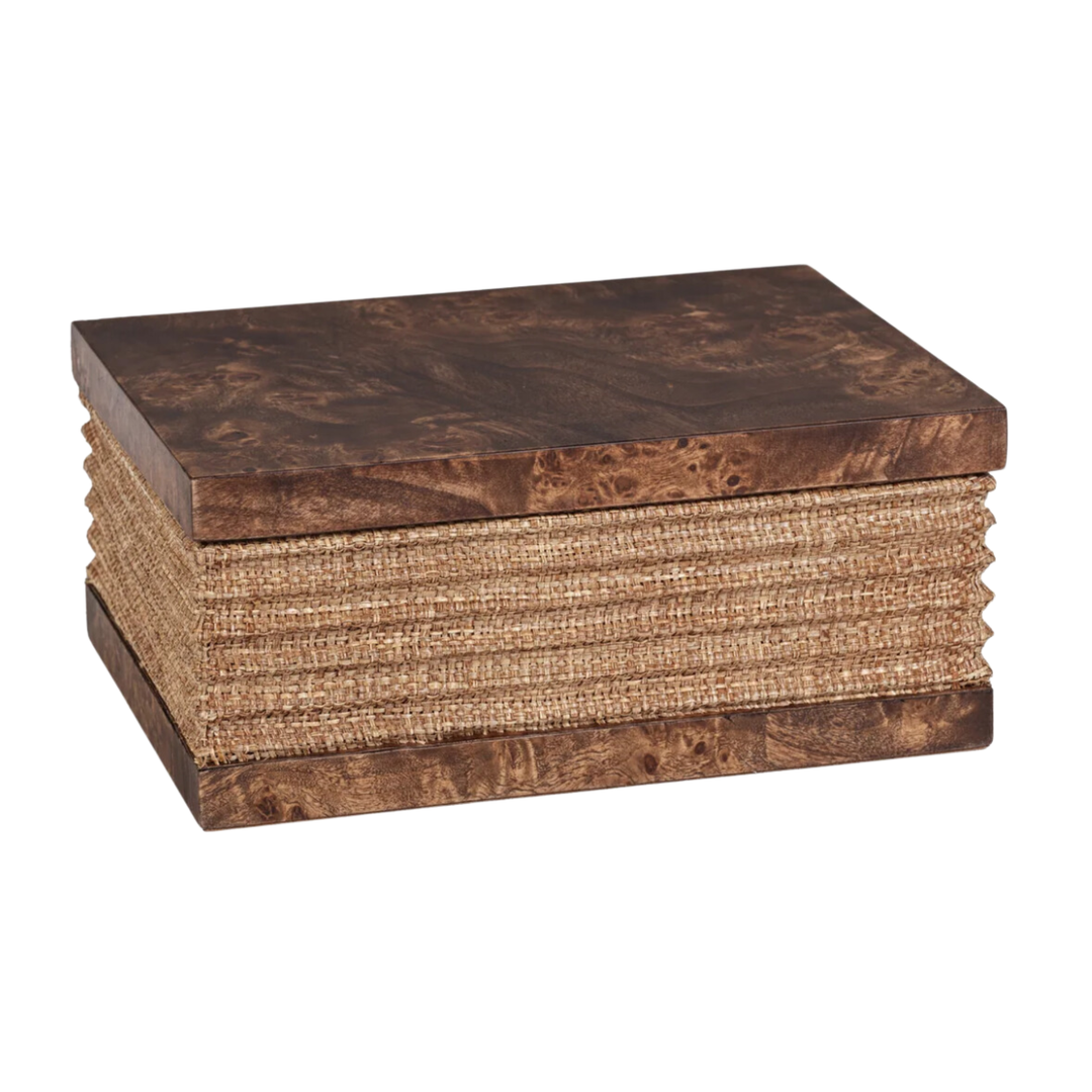 ZODAX Rosso Burlwood And Raffia Large Box Default Title