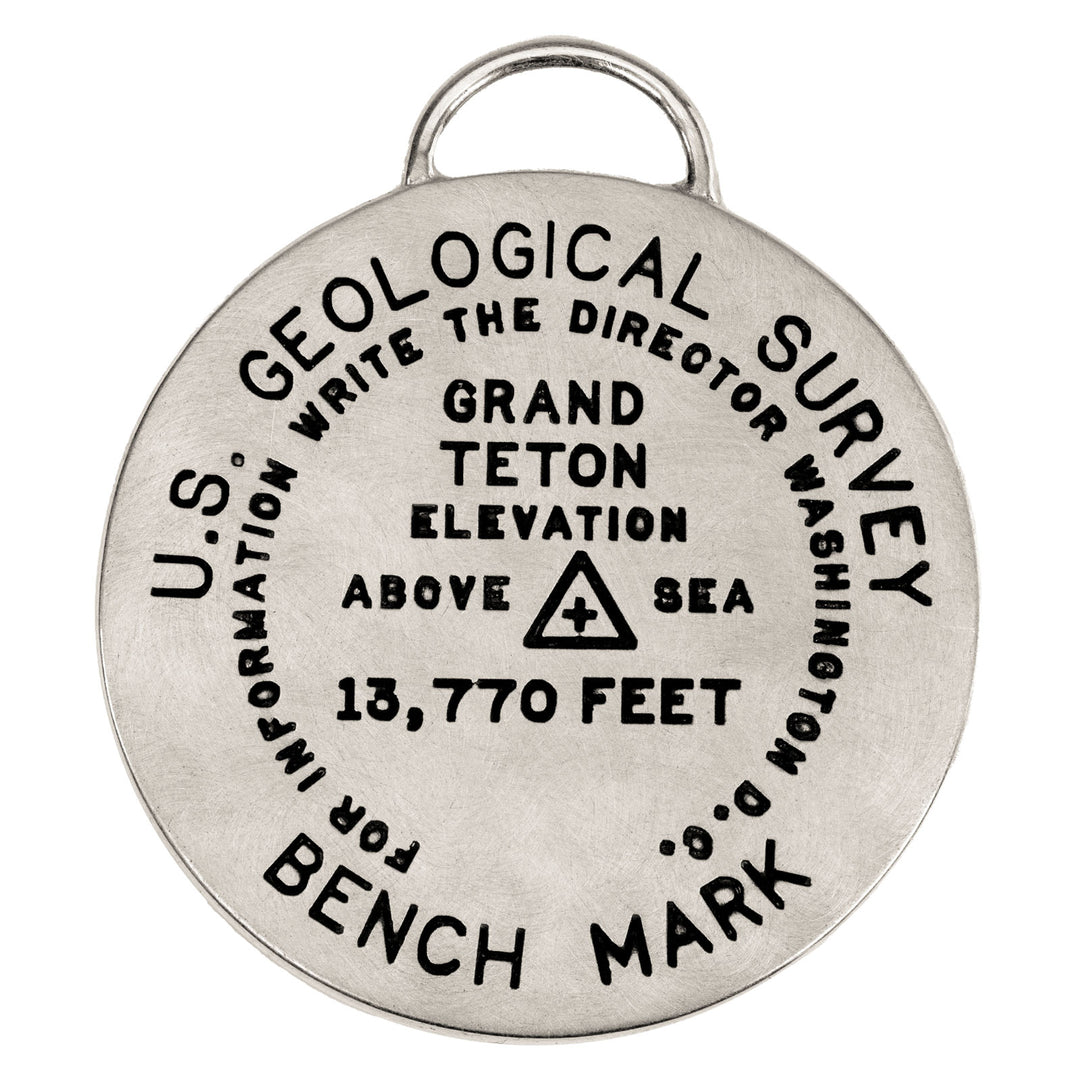HEATHER B. MOORE Tetons Sterling Silver Bench Mark Key Chain Fob