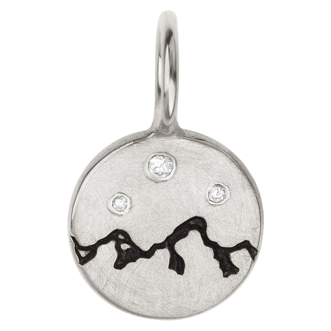 HEATHER B. MOORE Mini Round Silver Tetons With Diamonds
