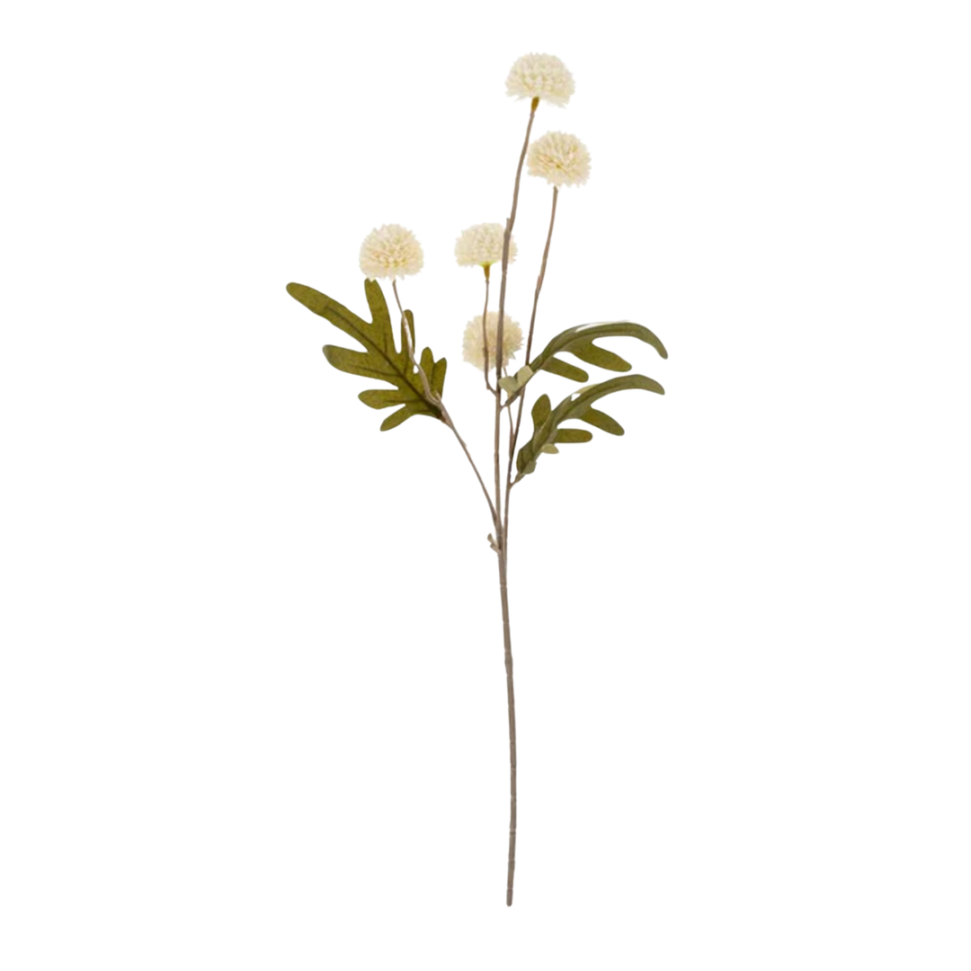 INDABA Pom Pom White Flower Spray Default Title