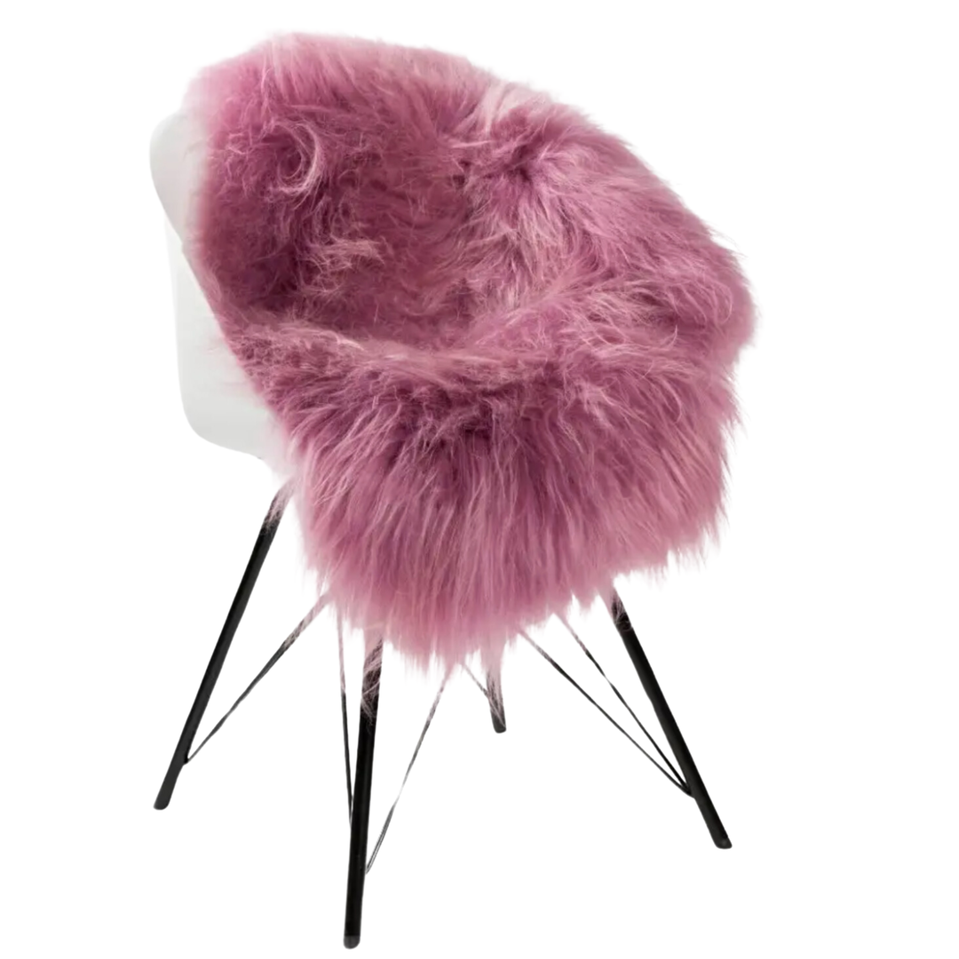 BIDKHOME Sheepskin Icelandic Dark Pink Rug